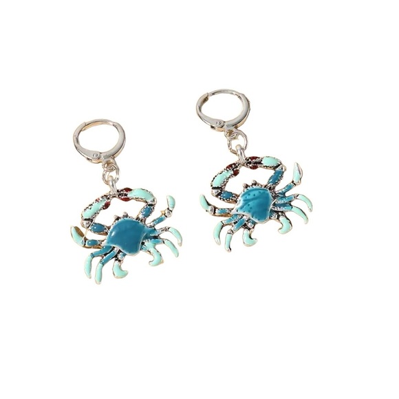 Blue Crab Dangle Earrings 🦀 - Picture 1 of 4